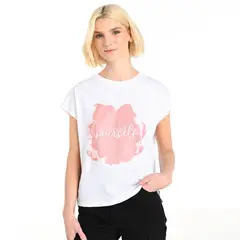 UNIVERSITY CLUB - Camiseta Mujer con Estampado Manga corta de Algodón