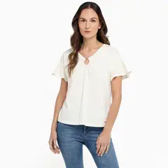 SOUTHLAND - Blusa Mujer Manga corta de Algodón