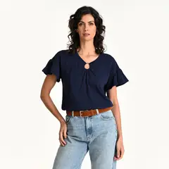 SOUTHLAND - Blusa Mujer Manga corta de Algodón