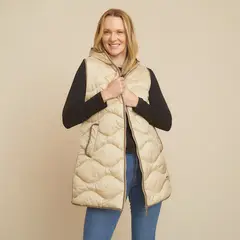 SOUTHLAND - Chaleco Mujer Acolchado Con capota