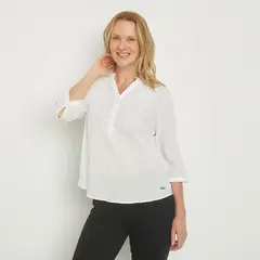 NEWPORT - Blusa Mujer con Bordado Manga 3/4