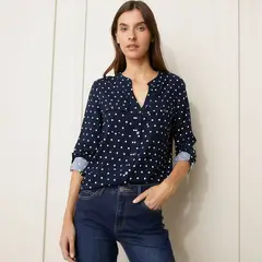 BASEMENT - Camisa Mujer Estampado Manga larga