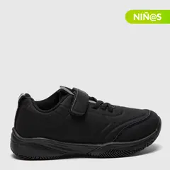 YAMP - Tenis Escolares Negros Unisex niño con Velcro