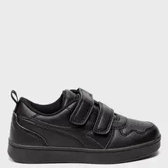 DIADORA - Tenis moda Crego K Niño con Velcro color Negro