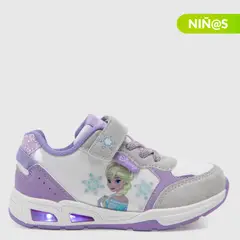DISNEY - Tenis con luces Frozen Niña con Velcro