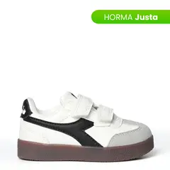 DIADORA - Tenis moda Bamtelon I Niño con Velcro Blancos Horma Justa