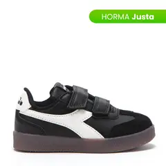 DIADORA - Tenis moda Bamtelon I Niño con Velcro Negros Horma Justa