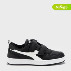 DIADORA - Tenis moda Crego J Niño con Velcro color Negro