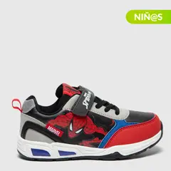 MARVEL - Tenis con luces Spider-Man Niño con Velcro