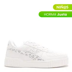DIADORA - Tenis moda Bampu K Niña Blancos Horma Justa