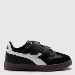 DIADORA - Tenis moda Bamtelon K Niño con Velcro Negros Horma Justa