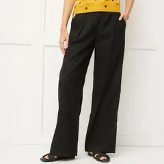 BASEMENT - Pantalón Wide leg Mujer Tiro medio