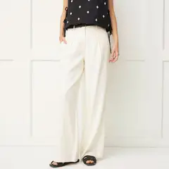 BASEMENT - Pantalón Wide leg Mujer Tiro medio