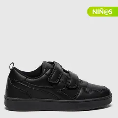 DIADORA - Tenis moda Crego K Niño con Velcro color Negro