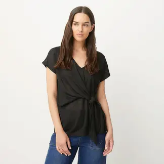 UNIVERSITY CLUB - Blusa Mujer Anudada Manga corta