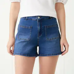 UNIVERSITY CLUB - Short de jean Mujer Tiro alto de Algodón