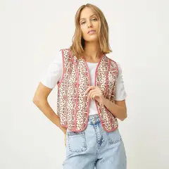 UNIVERSITY CLUB - Chaleco Mujer con Estampado de Algodón