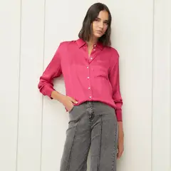 BASEMENT - Blusa Mujer Manga larga de Satín
