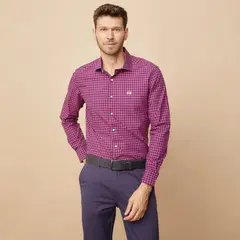 LA MARTINA - Camisa Hombre de Cuadros Manga larga Slim de Algodón