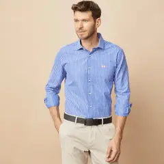 LA MARTINA - Camisa Hombre de Rayas Manga larga Slim de Algodón