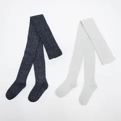 ELV - Medias para Niña Pack de 2 unidades Cintura elásticada de Algodón