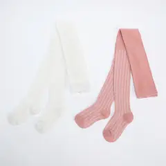 ELV - Medias para Niña Pack de 2 unidades Cintura elásticada de Algodón