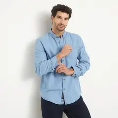 UNIVERSITY CLUB - Camisa Hombre Denim Manga larga de Algodón