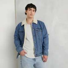 BEARCLIFF - Chaqueta de jean Hombre de Algodón