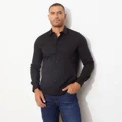 MOSSIMO - Camisa Hombre Manga larga Slim de Algodón