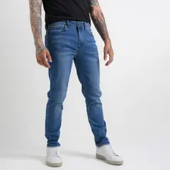 DENIMLAB - Jean 5 Bolsillos Hombre Skinny de Algodón Largo 32