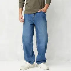 BEARCLIFF - Jean 5 Bolsillos Hombre Baggy de Algodón