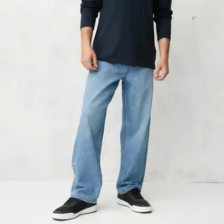 BEARCLIFF - Jean 5 Bolsillos Hombre Baggy de Algodón