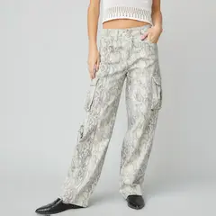DENIMLAB - Pantalón Cargo Mujer Tiro medio