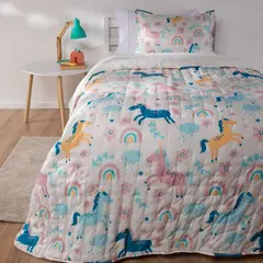 MICA KIDS - Cubrelecho Mica Kids: Poliéster Unicornios