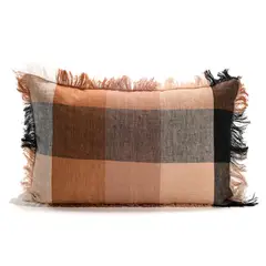 BASEMENT HOME - Cojín EARTH TARTAN 33 x 50 cm