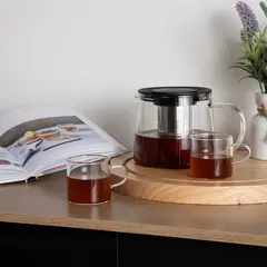 MICA - Juegos de té en Vidrio Set Tetera 450 ml + 2 Tazas All Day 300 ml cada una