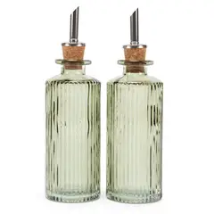 ROBERTA ALLEN - Alcuzas de Vidrio Set 2 Labrado 180 ml 13 x 5.2cm