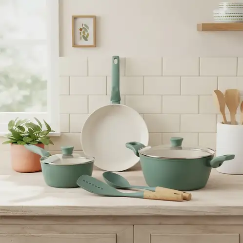 MICA - Juego de ollas antiadherente de Cocina Esencial Aluminio 7 Piezas