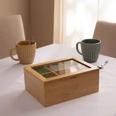 MICA - Bowl Bambú Caja Porta Té 23 x 17 x 9.5 cm