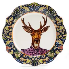 ROBERTA ALLEN - Plato de postre de Porcelana Ciervo Market Bloom 21.2 x 1.9 cm