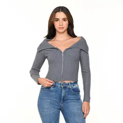 SYBILLA - Cardigan Mujer Crop