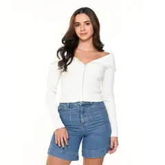 SYBILLA - Cardigan Mujer Crop