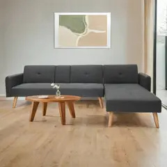 MICA - Sofá Cama En L Convertible Con Portavasos Domingo 275.5 x 77 x 75 cm - 0% Interés a 3, 6 o 12 Cuotas Pagando con tu CMR Banco Falabella