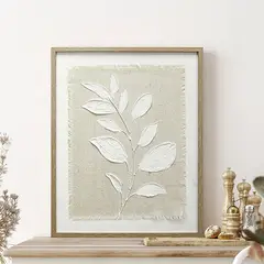 MICA - Cuadro Cuadro Decorativo Botánico Hoja Relieve 40x50 cm
