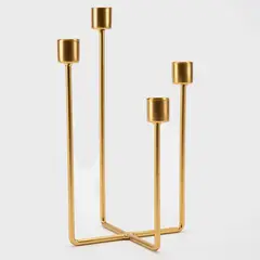 MICA - Candelabro de Metal 4 velas Negro