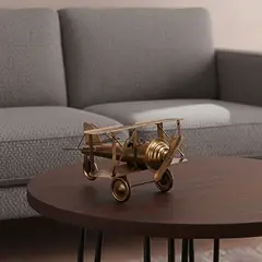 BASEMENT HOME - Adorno Avión de Metal 30x15 cm