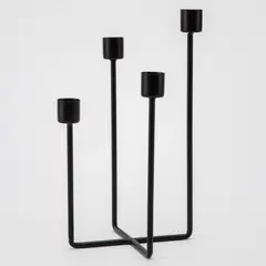 MICA - Candelabro de Metal 4 velas Dorado