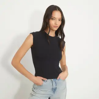 SYBILLA - Blusa Mujer Manga corta de Algodón