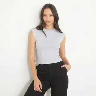 SYBILLA - Blusa Mujer Manga corta de Algodón