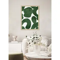 MICA - Cuadro Decorativo Abstracto Verde 15x20 cm
